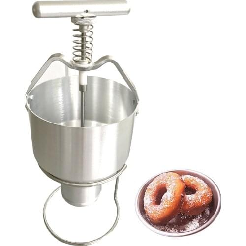 Stainless Steel 2.5L Donut Maker Waffle Dispenser Donut Mould Snack Machine Manual Food Processor Adjustment Size