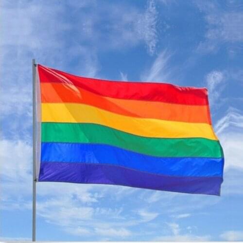 150x90cm Double Sided Polyester Rainbow Gay Lesbian Pride LGBT Flag Festival Carnival Party Cloth Decor Flying Hanging Flag