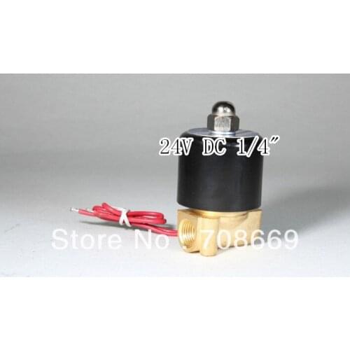 24V DC 1/4" Electric Solenoid Valve Water Air N/C Gas Water Air 2W025-08