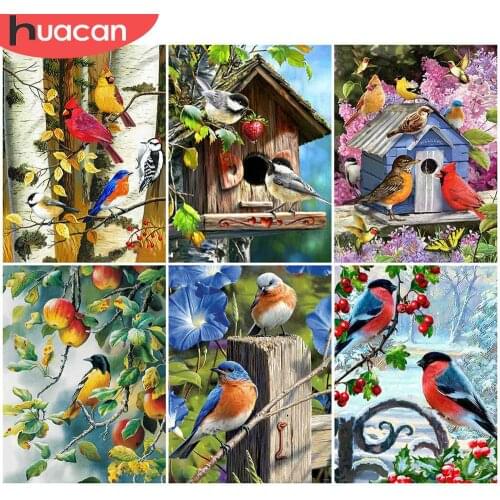 HUACAN 5D DIY Full Drill Diamond Embroidery Painting Bird Handicraft Mosaic Animal Cross Stitch Art Rhinestone Home Decoration