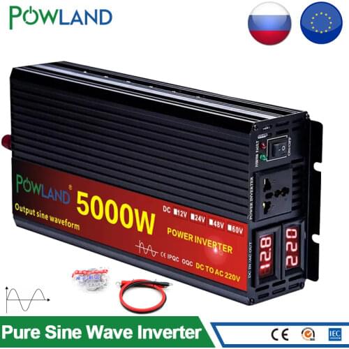 Inverter 12V 220V 2000W 3000W 4000W 24V Dc To 110V Ac Pure Sine Wave Voltage Converter 12 220 Power Car Micro Inverter