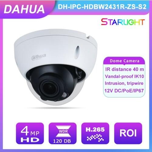 Dahua 5XZOOM Starlight 4MP IPC-HDBW2431R-ZS-S2 IP Dome Camera IR 40M WDR H.265+Color Night Vision POE CCTV Security Protection