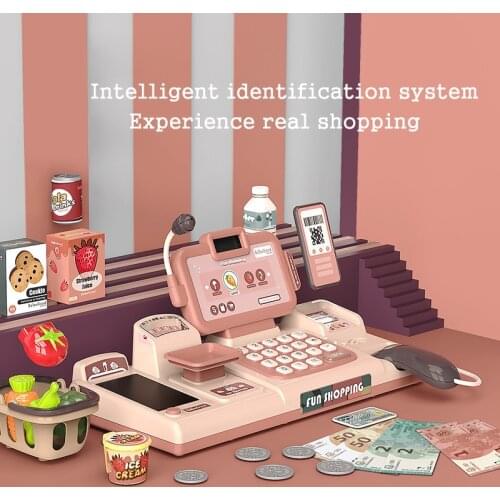 Girls Toys Childrens cash register Pretend Play Electronic Scan Swipe The Card Convenience Store Cashier Toys for Kids