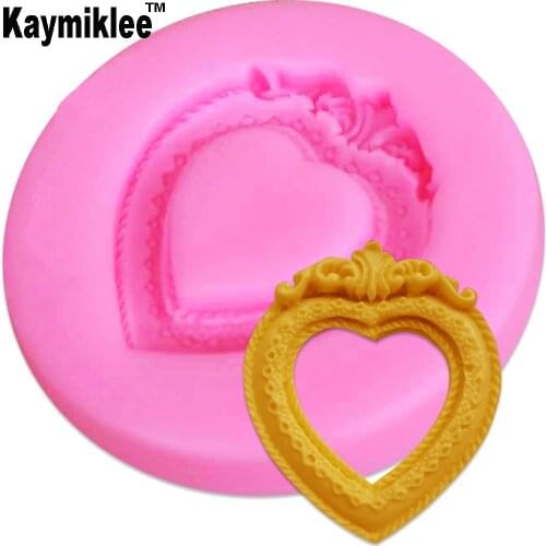 Kaymiklee M441 Heart Classical frame fondant cake molds chocolate mold mould kitchen baking Sugarcraft Decoration Tool6.2*1cm
