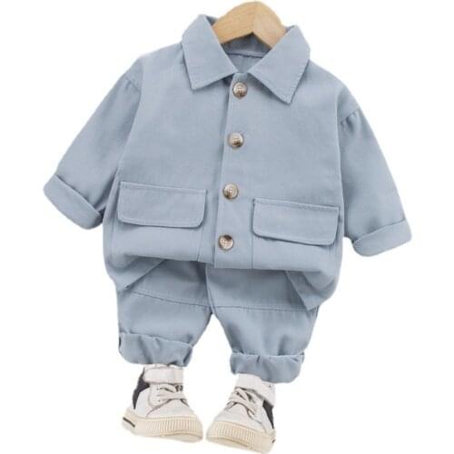 New Spring Autumn Kids Casual Clothes Boy Baby Girl Jacket Pants 2Pcs/sets Children Turn-down Collar Toddler Fashion Sport Suits