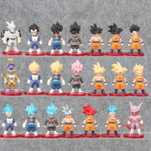 8 CM Dragon Ball Mini Anime Characters Do Son Goku Vegeta4 Opp Bag Model Toys Movable Dolls Dolls Childrens Gift Toys 21pcs/set