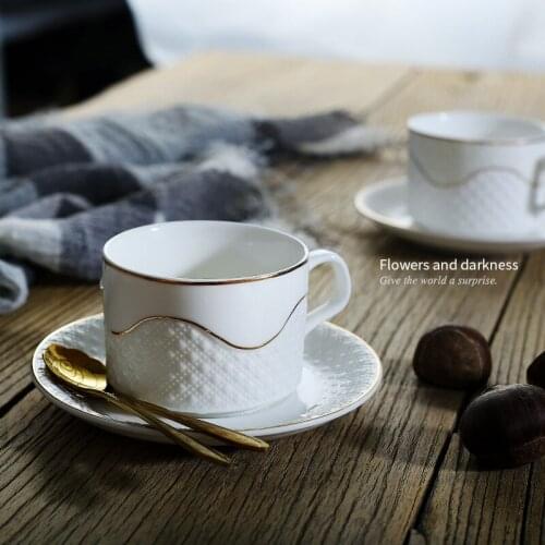Ceramic Coffee Cup Set Simple Phnom Penh Coffee Cup Saucer Afternoon Tea Set Restaurant Hotel Coffee Cup Cold Cups