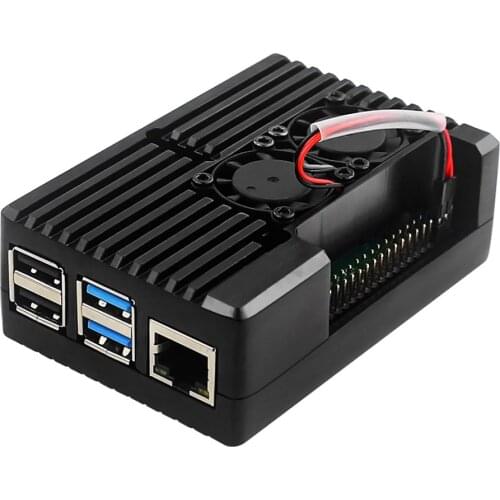 Cooling Protective Shell Enclosure Protective Case Aluminum Alloy Shell Metal Enclosure for Raspberry Pi 4 Model B