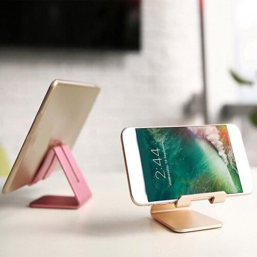 Mobile phone desktop bracket lazy double folding portable iPad tablet aluminum alloy is a live support frame phone holder