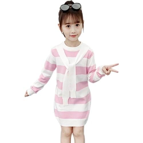 Teenage Girl Dresses Striped Dress For Girl Patchwork Dress For Kids Spring Autumn Kids Costume