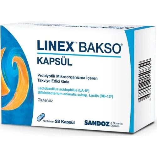 Sandoz Bakso Linex Probiotics 28 Capsule Digestive System Supporting Anti-Colic Probiotic Prebiotic Beneficial Bacteria