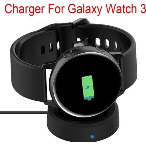 QI Charger Pad For Samsung Galaxy Watch3 45MM/41MM Charging Wireless Dock Station& Wired Cable For Galaxy Smart Watch Active 2
