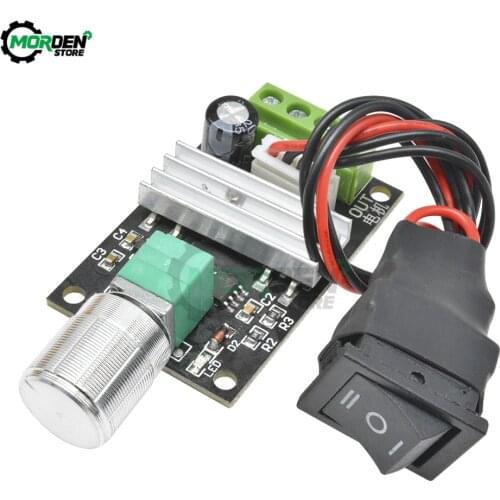 DC 6V 12V 24V 28V 3A 80W PWM DC Motor Speed Controller Regulator Adjustable Variable Speed Reversible Switch Control Potentiomet