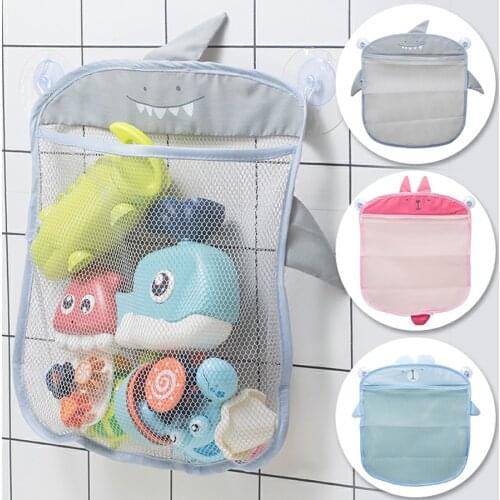 New Baby Bathroom Mesh Bag Sucker Design For Bath Toys Kids Basket Cartoon Animal Shapes Cloth Sand Toys Storage Net Bag