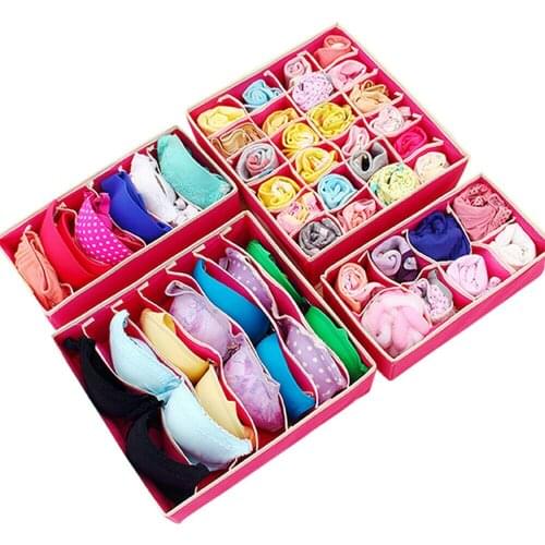 Foldable Underwear Bra Storage Box Closet Organizer Socks Storage Bag Cabinet Drawer Clothing Wardrobe Storage