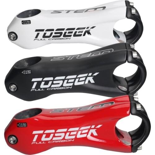 TOSEEK full carbon fiber bicycle stem moutain bike stem mtb Light 10 degrees 31.8*80/90/100/110mm parts black, red, white