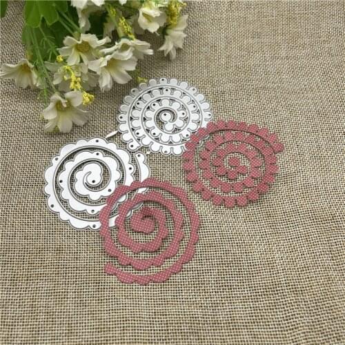 2pcs 3D Garland Spiral Flower Cutting Dies Stencils For DIY Scrapbooking Decorative Embossing Handcraft Die Cutting Template