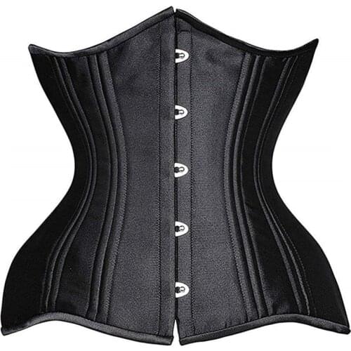 Long Torso Corset Underbust Corselet Gothic Bustier Corset Top Hourglass Waist Shaper Lace Up Belly Slimming Sheath Steel Boned