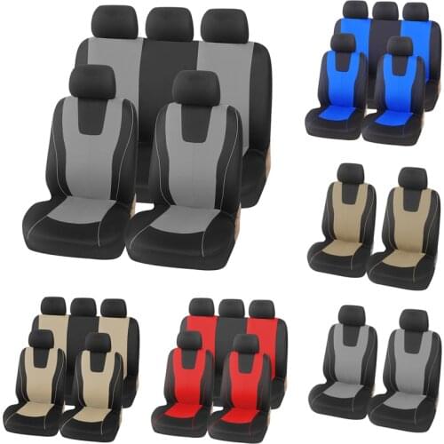 Universal Gray Car Seat Covers Polyester Fabric Protect Seat Covers Front Rear Back Cushion Protection Pad Mat Backrest for Auto