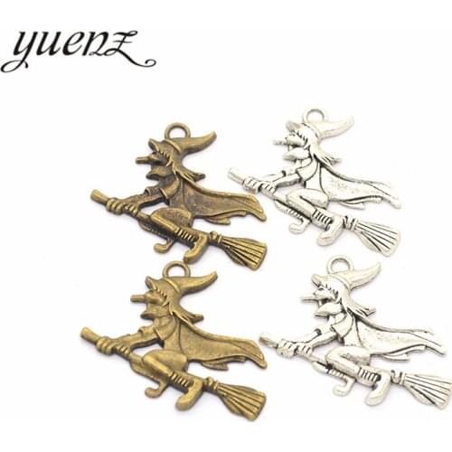 YuenZ 6 pcs 2 color Antique Silver Plated wizard Charms Pendant DIY Handmade Jewelry Accessories 37*32mm I107