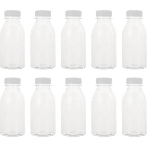 10pcs 300ml Juice Storage Bottles Milk Bottles Beverage Bottles Transparent Beverage Bottles