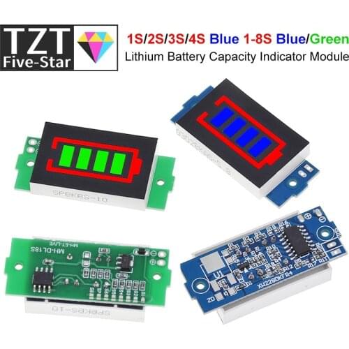 1S 2S 3S 4S Single 3.7V Lithium Battery Capacity Indicator Module 4.2V Blue Display Electric Vehicle Battery Power Tester Li-ion