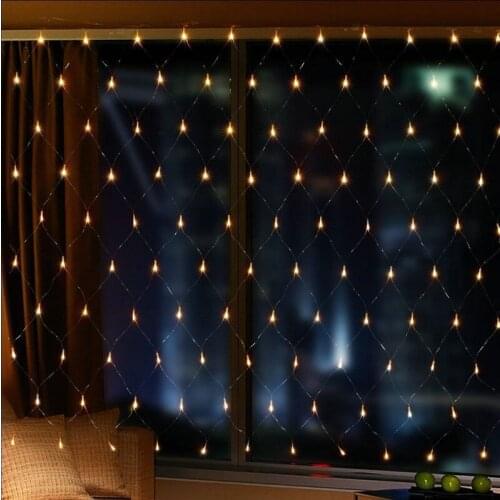 2Mx3M 200LED Curtain Net Lights LED web light mesh fairy lights for christmas/ Xmas/Wedding party decoration-Warm white