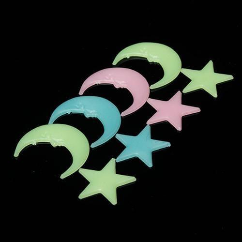 20Pcs Luminous Glow in the Dark Stars Moon Wall Stickers For Kids Baby Nursery DIY Decal Rooms Home Decor Little Stars Wall