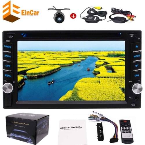 2 Din In Dash DVD Player 6.2" HD Touchscreen Stereo FM AM Car Radio Bluetooth Subwoofer + Wireless Camera