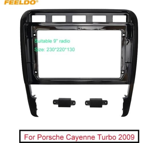 Car 2Din Audio Face Plate Fascia Frame For Porsche Cayenne Turbo 9" Big Screen Radio Stereo Panel Dash Mount Refitting Kit