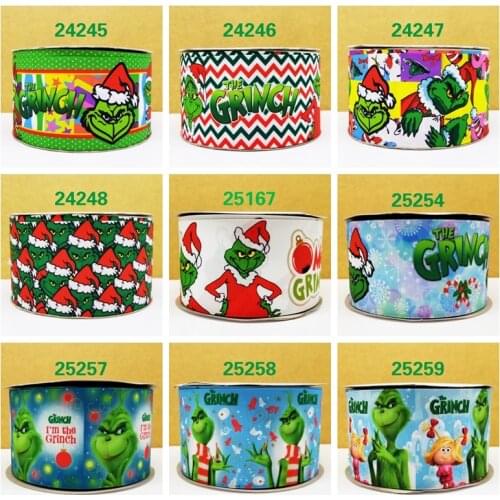 Free shipping 10 yards cartoon printed grosgrain ribbon 24245