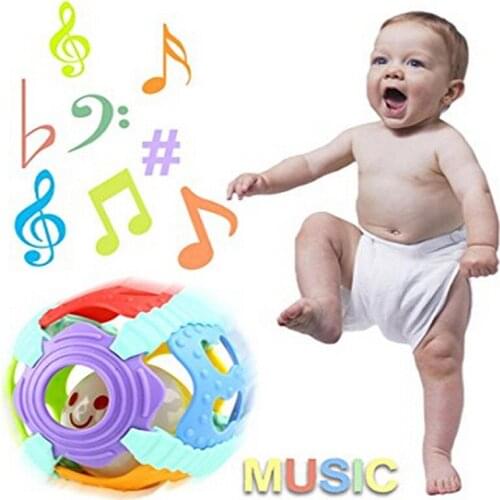 Baby Rattle Toys Jingle Handrattle Safty Ball Toys Kids Puzzle Educational Toys Baby Activity Grasping Toy