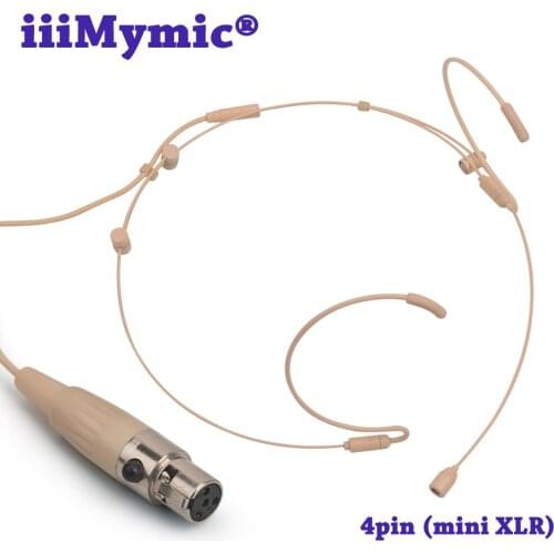 IiiMymic H-52S2-4 Adjustable Headset Microphone For Child mini 4pin XLR TA4F Connector for Shure Wireless Body-Pack Transmitter