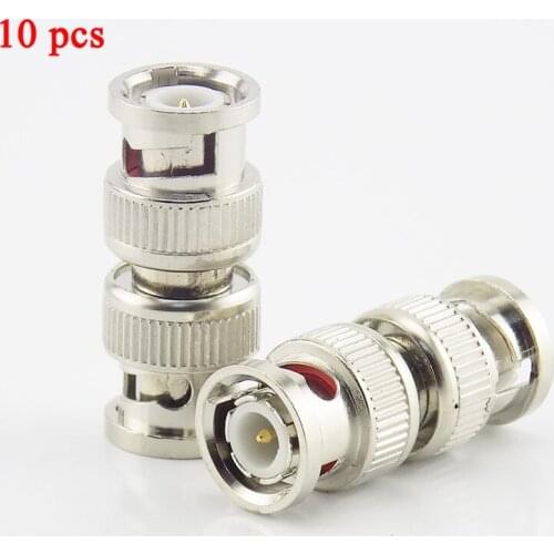 Gakaki 10pcs/lot CCTV Accessories BNC Male to Male CCTV Security Coax Coupler Video BNC Connector Adapter RF Convertor
