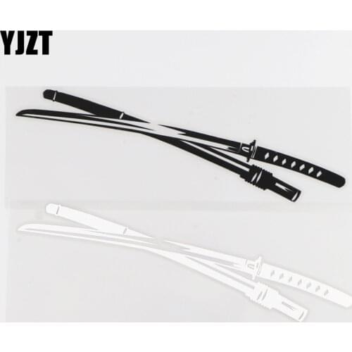 YJZT 5.6CM×17.2CM Creative Weapon Samurai Sword Personalized Fun Car Stickers Vinyl Car Decals Decorative Patterns 1C-0084