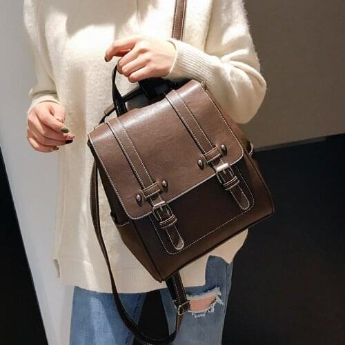 Fashion Color Clamshell Three-dimensional Classic Leisure Womens Small Double Back Pu Trend Laptop Backpack Mochila School Bags