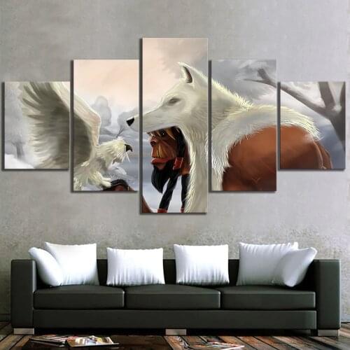 Home Decor Modular Canvas Picture 5 Piece WOW Warcraft DOTA 2 Classic Game Painting Poster Wall For Home Canvas Wholesale