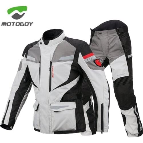 MOTOBOY Motorcycle Jacket and Pants Motorcycle Off-road Waterproof Warm Cordura Textile Suit Motorbike Armours Windproof Jacket