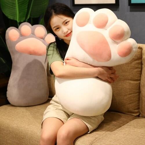 55/70cm Squishy Bear Paw Stuffed Doll Long Plush Cat Paw Toy Animal Soft Plushie Pillow Blanket Kids Baby Comforting Gift