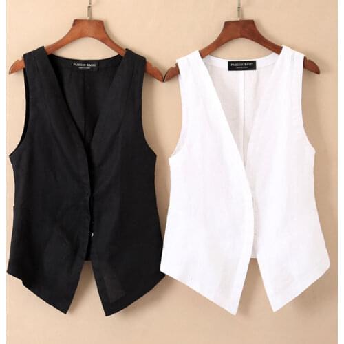 New OL Fashion Women Suit Vest Short Style Elastic Waist Slim Elegant Office Big Size Female Tops Black White Jackets Plus Size