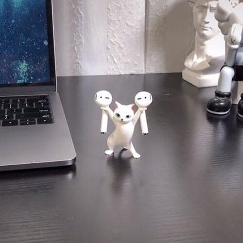 Funny Carrying Coffin Cat Pen Holder Miniatures Figurines Home Decoration Statue Handmade Jewelry Stand Toy Gift Stationery Rack