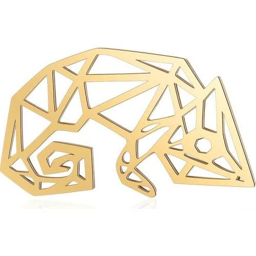 5pcs/Lot Gold Color Open Frame Chameleon Charms Pendant Stainless Steel Material Handmade Necklace Earring Making Accessories