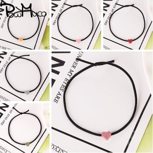 Powmuco 10pcs/lot Colorful Heart Shape Hair Rope Women Elastic Scrunchies DIY Handmade Headwear Accessories Girls Styling Tools