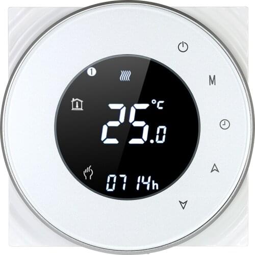 Programmable Electric Heating Thermostat Touchscreen LCD Temperature Controller With Wi-Fi Voice APP Remote Control Function