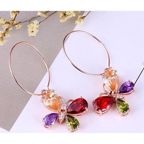 Luxury AAA Marquise topaz Women Wedding Earring Gorgeous Leaf Shape Charm Top Quality 925 Sterling Silver Lady Earrings Jewelry