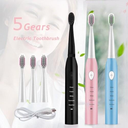 Powerful Ultrasonic Sonic Electric Toothbrush USB Charge Rechargeable Tooth Brushes Washable Electronic Whitening Teeth Brushes