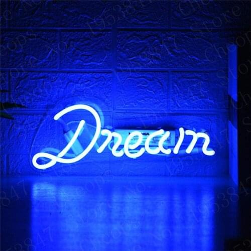 Blue Dream Gift Neon Signs Real Glass Tube Beer Bar Pub Handmade Homeroom Girlsroom Party Decor Light 14 inch