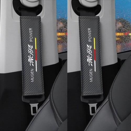 Carbon Fiber Car Safety Seat Belt Pads Safety Shoulder Cover Shoulder Cover for Honda Mugen Power