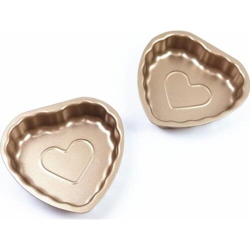 2020 Cute Heart Cake Baking Pan Carbon Bottom Molds Bakeware Springform Cake Carbon Steel Pan Non-Stick Removable Baking Tools