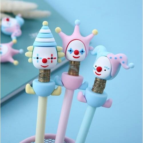 36pcs/set New Korean Style Cartoon Neutral Pen Cute Clown Pen Student Writing Signature Pen Wholesale Factory Stationery